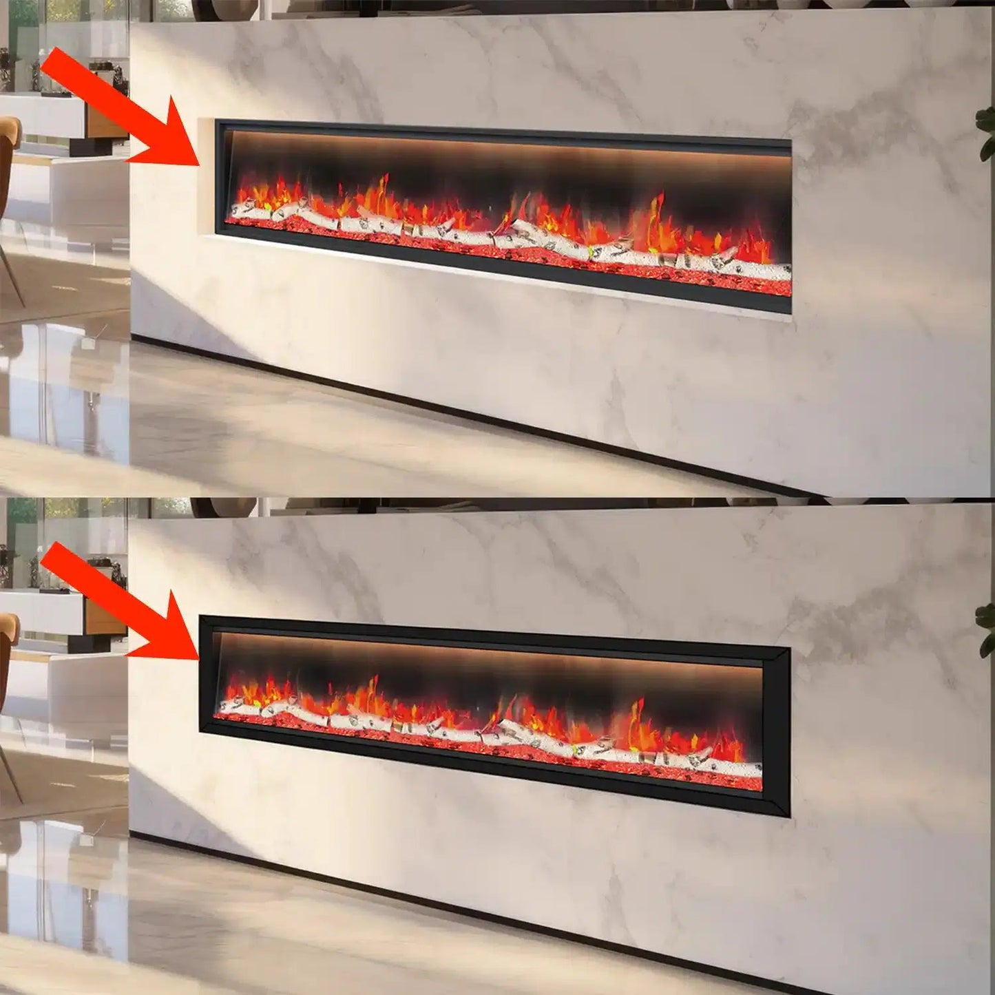 Dynasty Allegro 58" Built-in / Flush-Mount Smart Linear Electric Fireplace