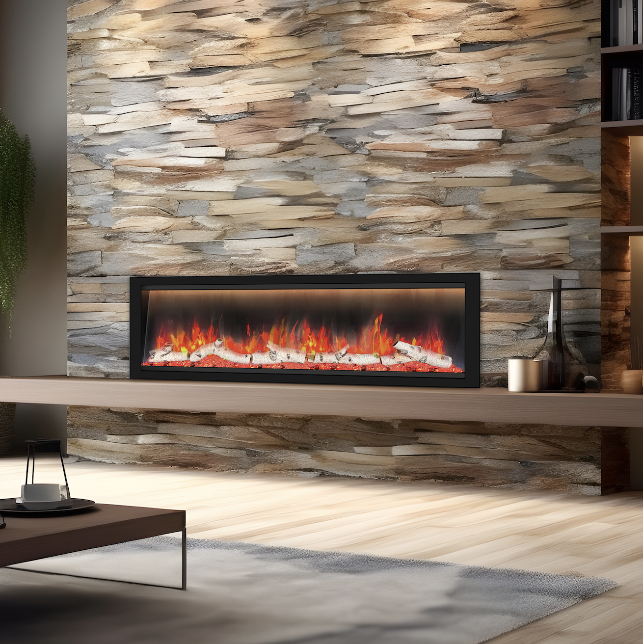 Dynasty Allegro 68" Built-in / Flush-Mount Smart Linear Electric Fireplace