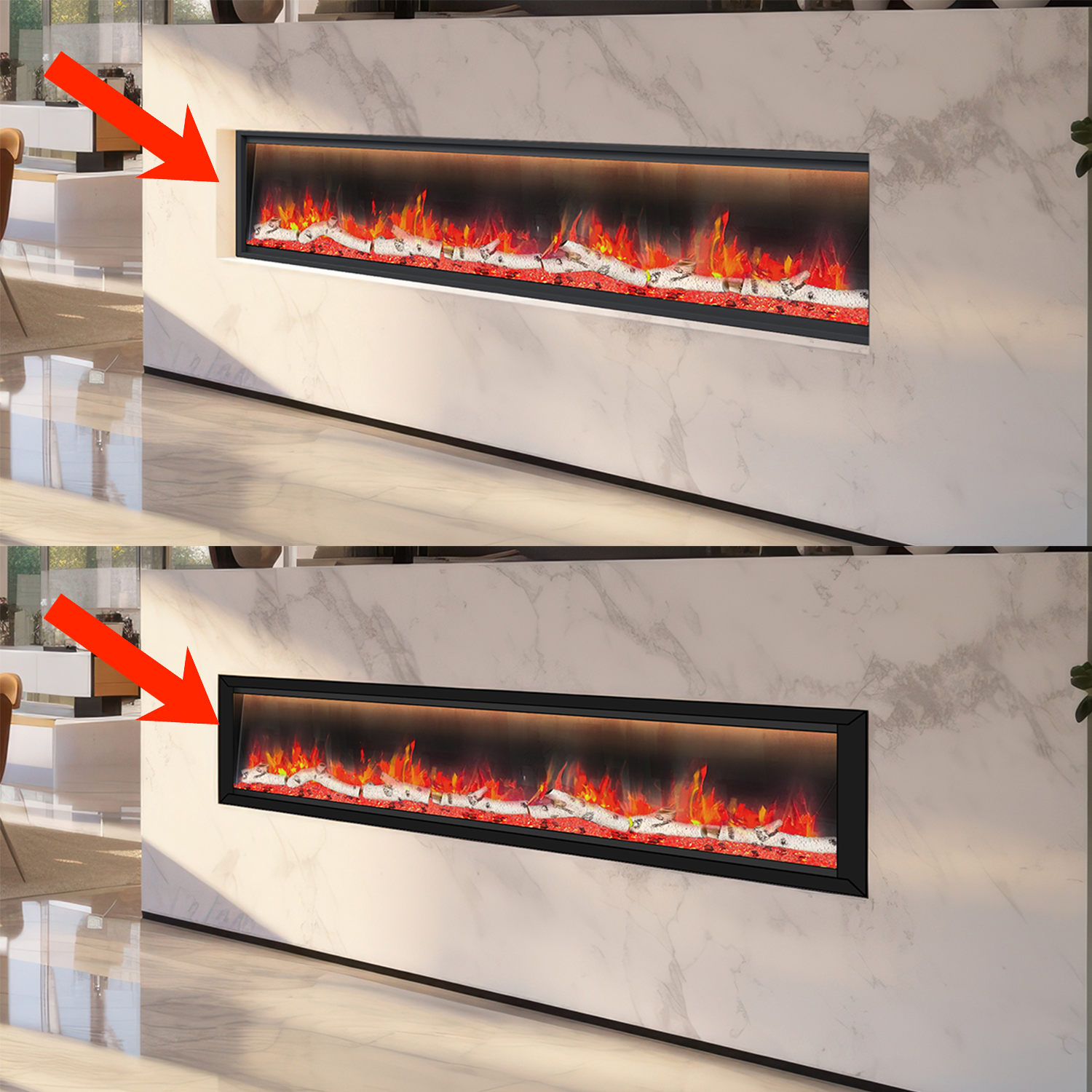 Dynasty Allegro 68" Built-in / Flush-Mount Smart Linear Electric Fireplace