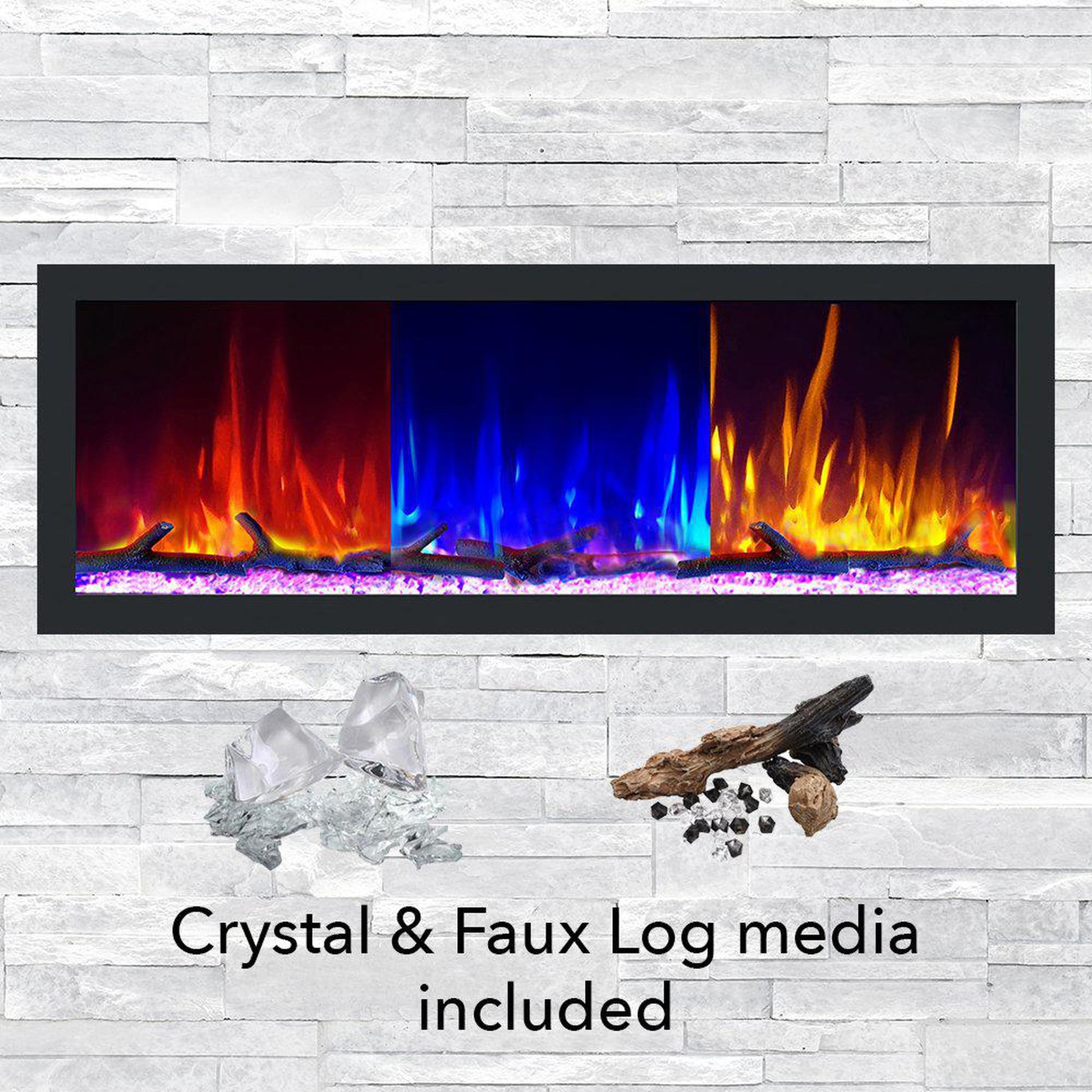 Dynasty Cascade 64" Flush-Mount Smart Linear Electric Fireplace