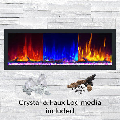 Dynasty Cascade 64" Flush-Mount Smart Linear Electric Fireplace