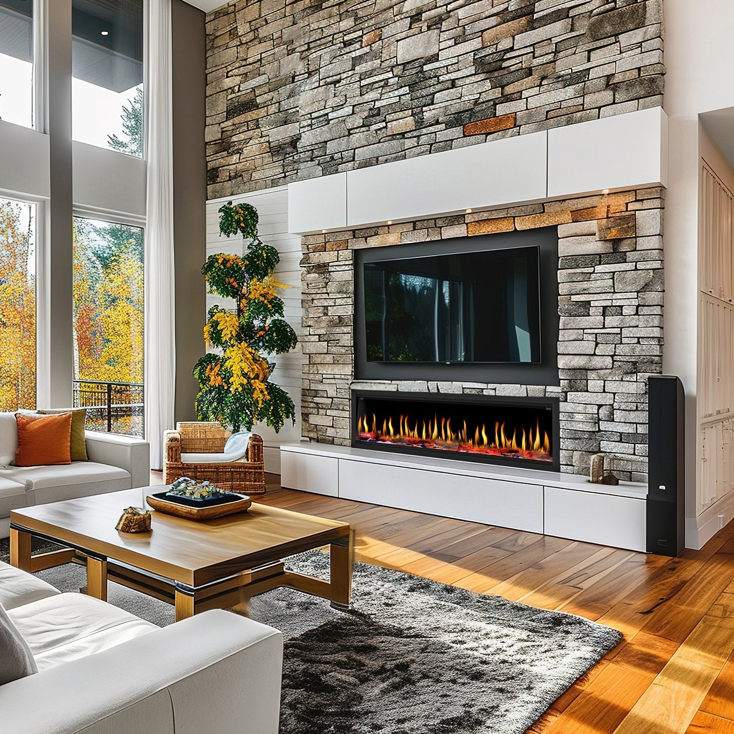 Dynasty Tempo 63" Built-in / Flush-Mount Virtual Electric Fireplace