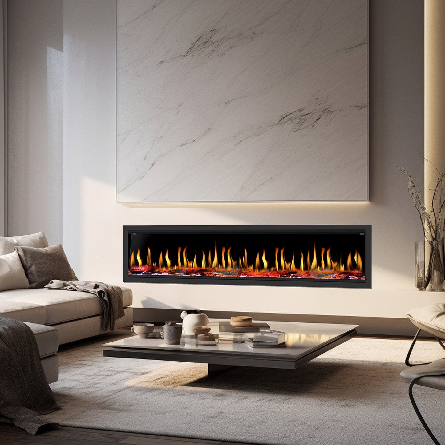 Dynasty Tempo 76" Built-in / Flush-Mount Virtual Electric Fireplace