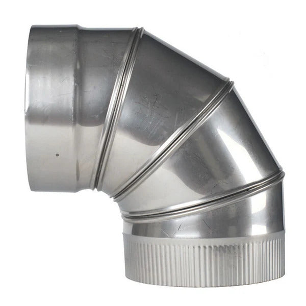 Olympia Chimney & Venting 6" Rhino Rigid 316L Stainless Steel 90-Degree Adjustable Elbow - EL316-6-90