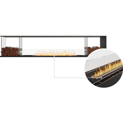 EcoSmart Fire 110" Flex 104PN Peninsula Ethanol Fireplace Insert with Decorative Box by Mad Design Group