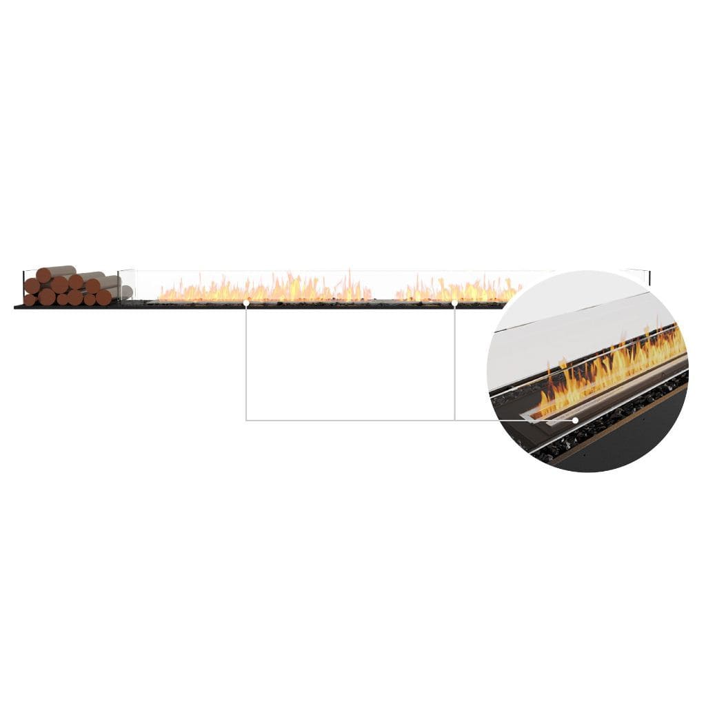 EcoSmart Fire 125" Flex 122BN Bench Ethanol Fireplace Insert with Decorative Box by Mad Design Group