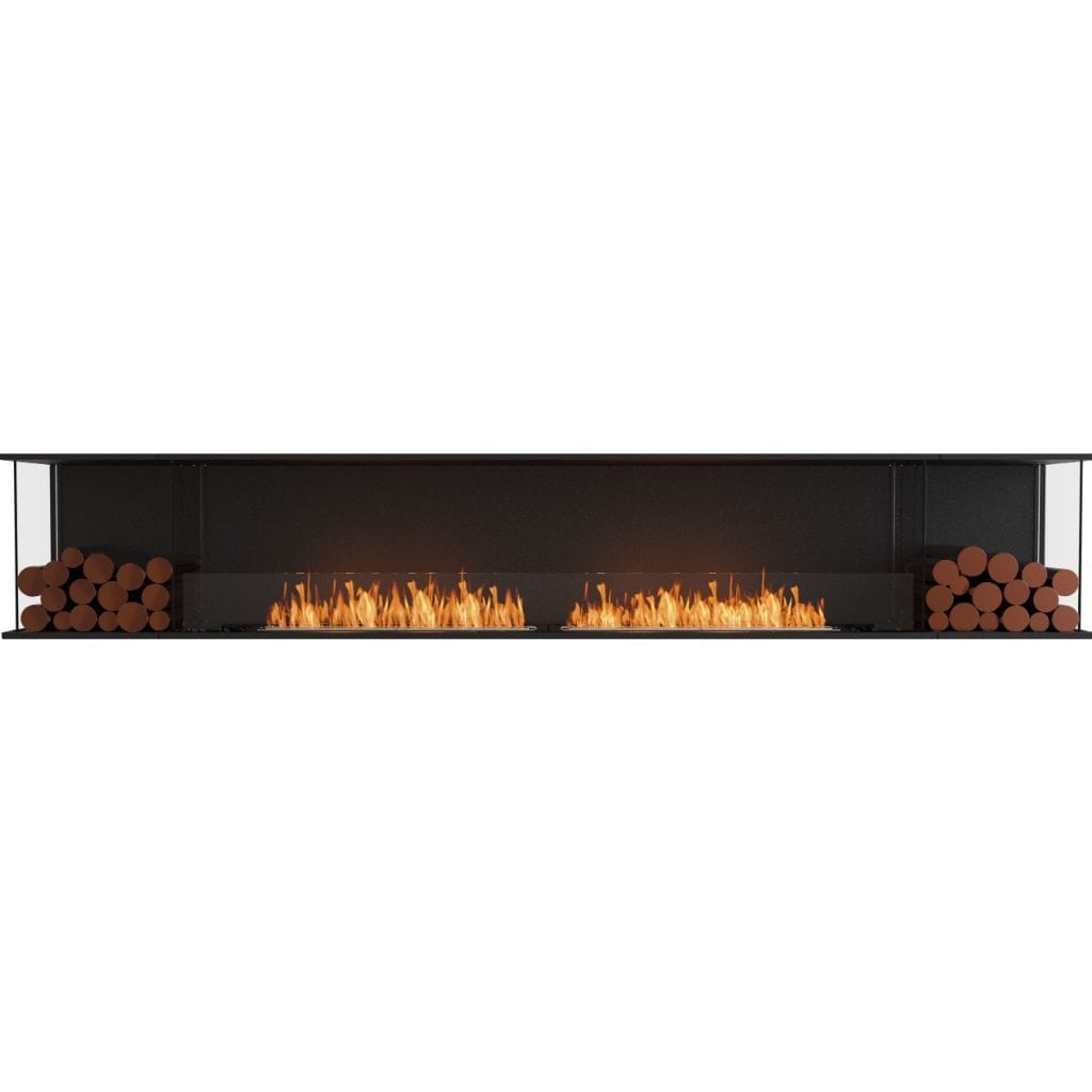 EcoSmart Fire 126" Flex 122BY Bay Ethanol Fireplace Insert with Decorative Box by Mad Design Group