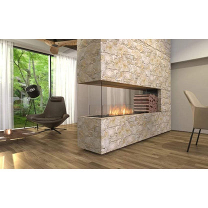 EcoSmart Fire 128" Flex 122PN Peninsula Ethanol Fireplace Insert with Decorative Box by Mad Design Group