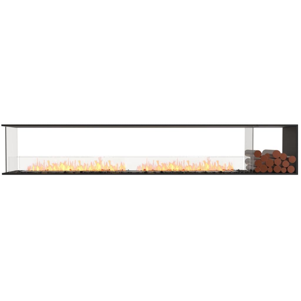 Burner Stainless Steel / Right Side EcoSmart Fire 128" Flex 122PN Peninsula Ethanol Fireplace Insert with Decorative Box by Mad Design Group