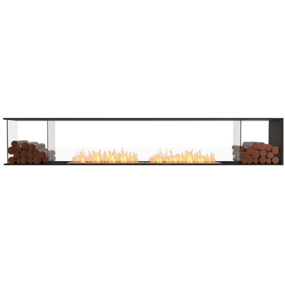 Burner Stainless Steel / Both Sides EcoSmart Fire 128" Flex 122PN Peninsula Ethanol Fireplace Insert with Decorative Box by Mad Design Group