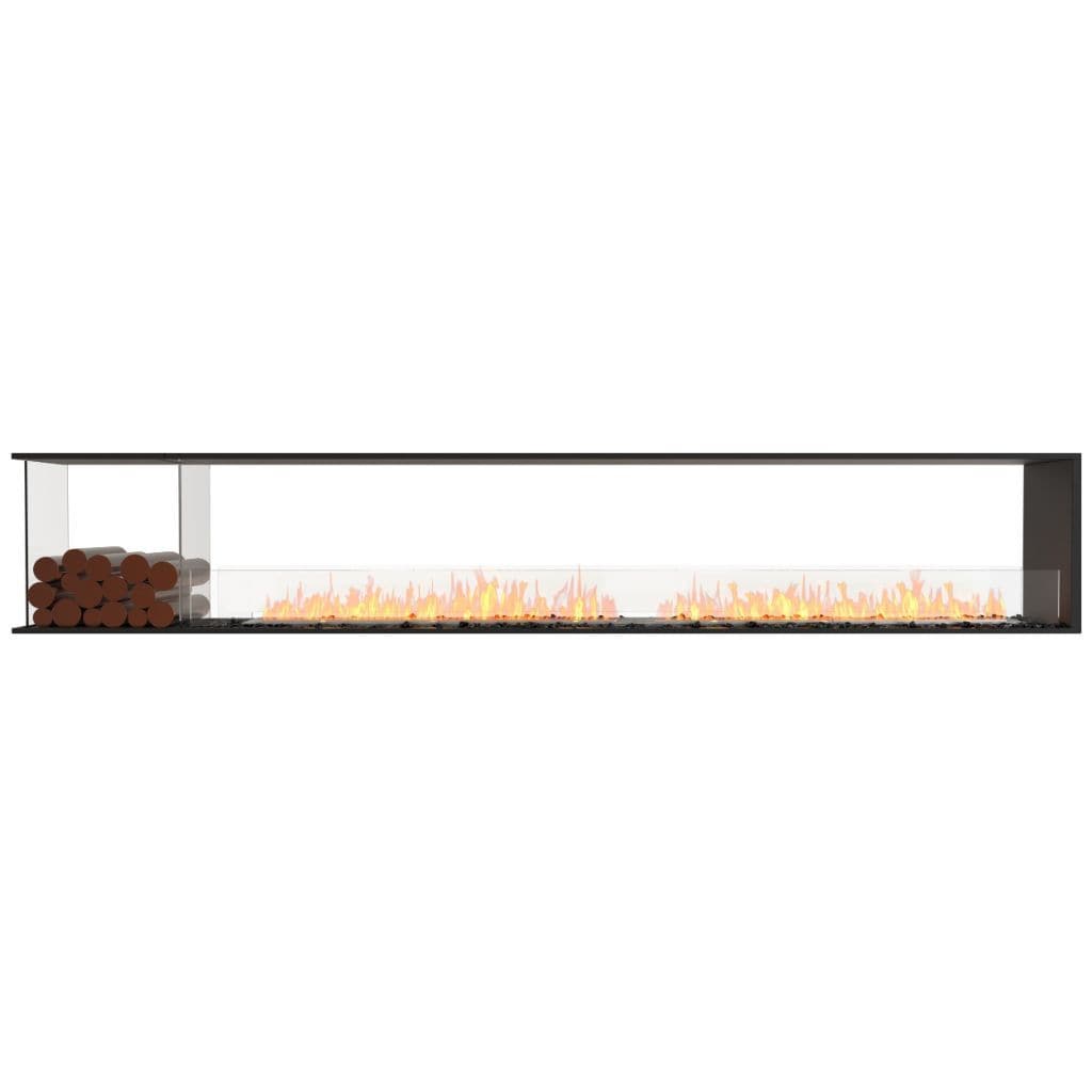 Burner Stainless Steel / Left Side EcoSmart Fire 128" Flex 122PN Peninsula Ethanol Fireplace Insert with Decorative Box by Mad Design Group