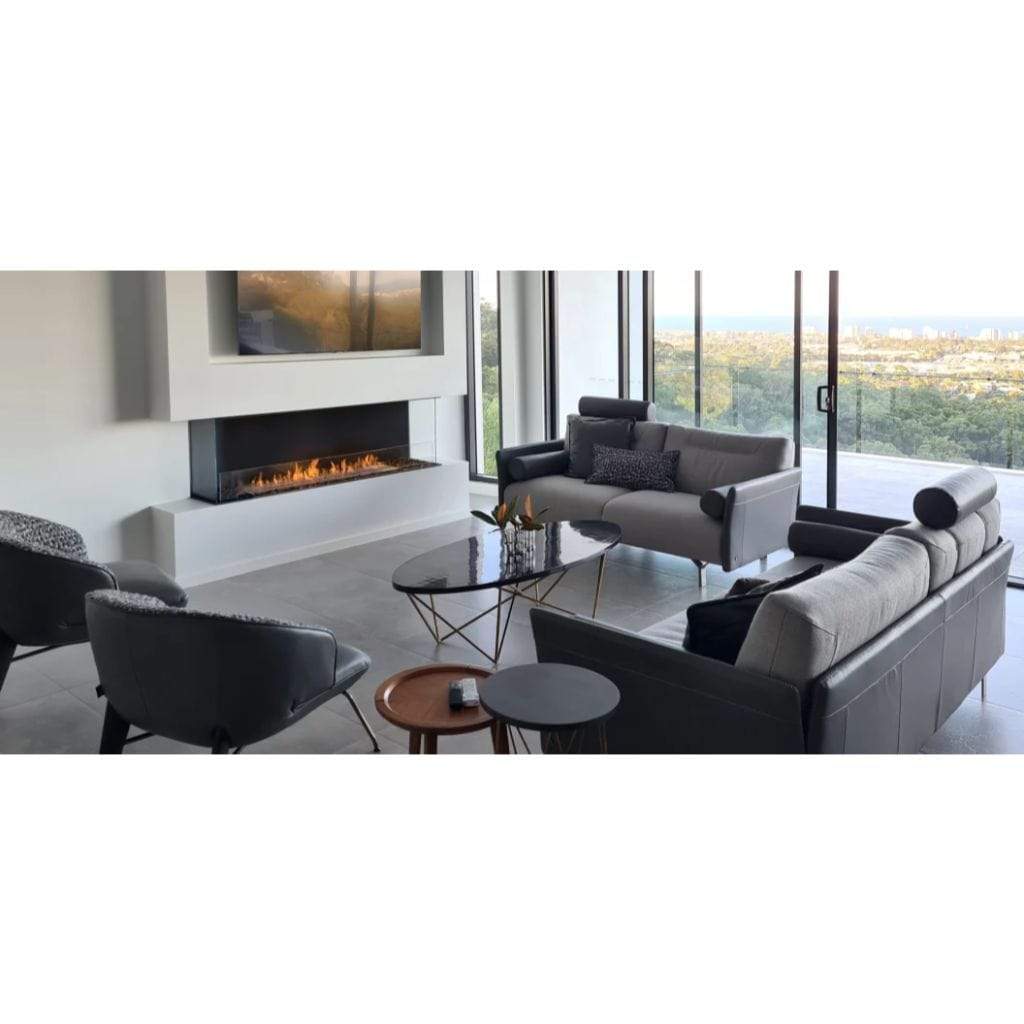 EcoSmart Fire 144" Flex 140BY Bay Ethanol Fireplace Insert with Decorative Box by Mad Design Group