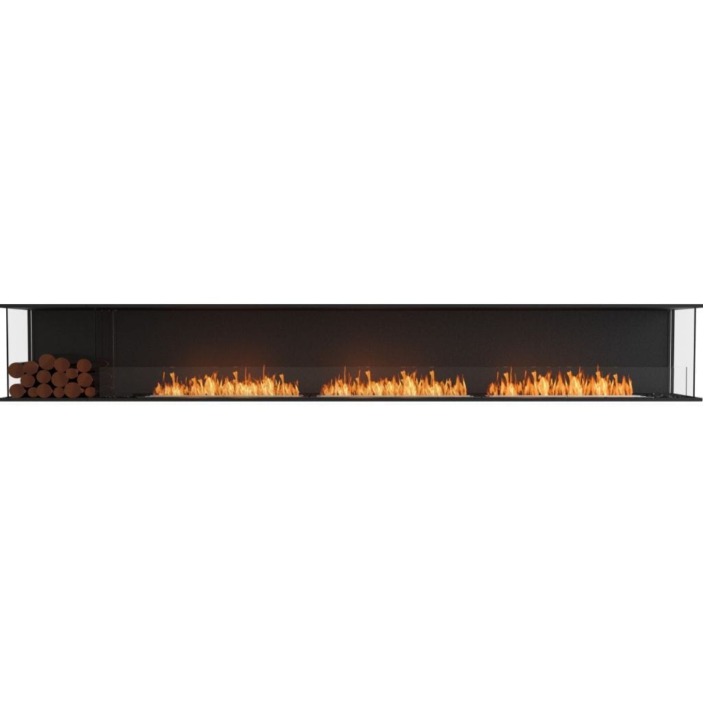 Burner Stainless Steel / Left Side EcoSmart Fire 144" Flex 140BY Bay Ethanol Fireplace Insert with Decorative Box by Mad Design Group