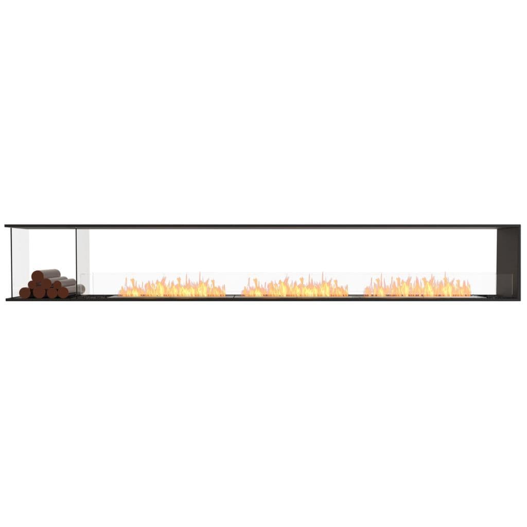 Burner Stainless Steel / Left Side EcoSmart Fire 146" Flex 140PN Peninsula Ethanol Fireplace Insert with Decorative Box by Mad Design Group