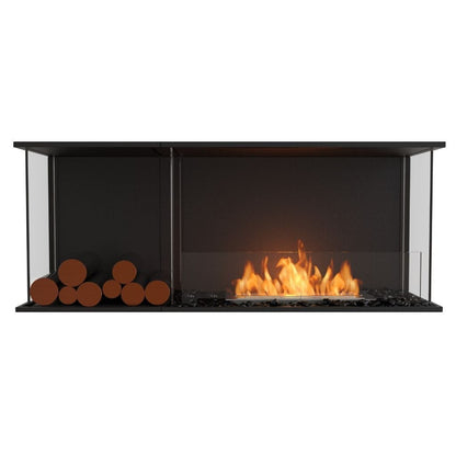 Burner Stainless Steel / Left Side EcoSmart Fire 53" Flex 50BY Bay Ethanol Fireplace Insert with Decorative Box by Mad Design Group