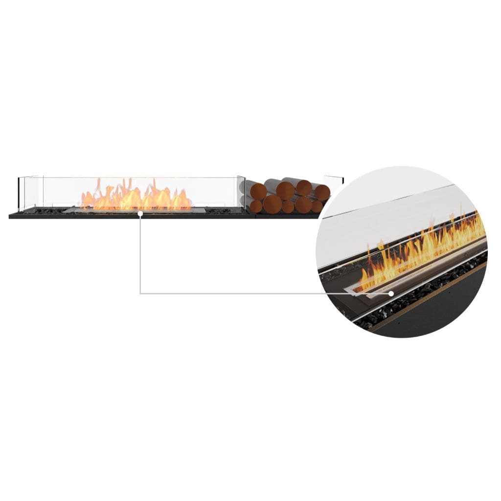 EcoSmart Fire 63" Flex 60BN Bench Ethanol Fireplace Insert with Decorative Box by Mad Design Group
