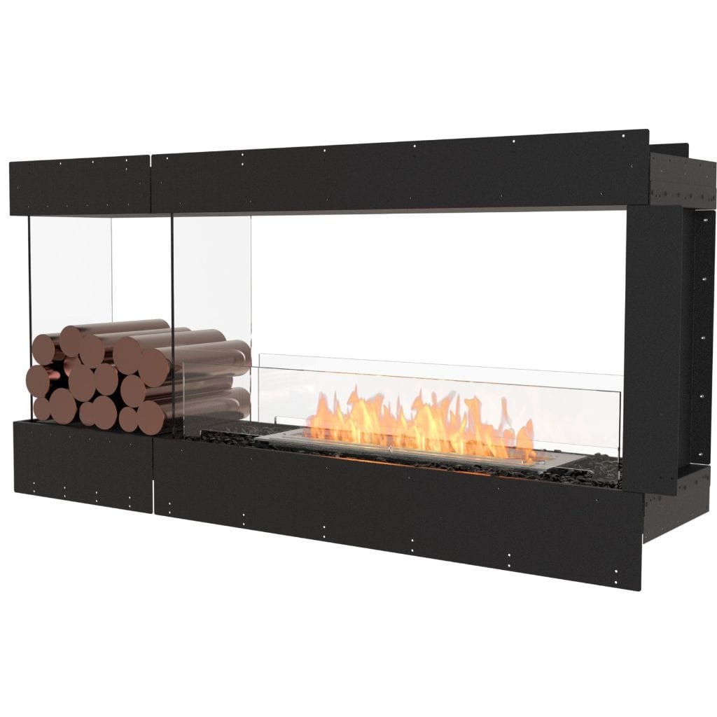 Burner EcoSmart Fire 65" Flex 60PN Peninsula Ethanol Fireplace Insert with Decorative Box by Mad Design Group