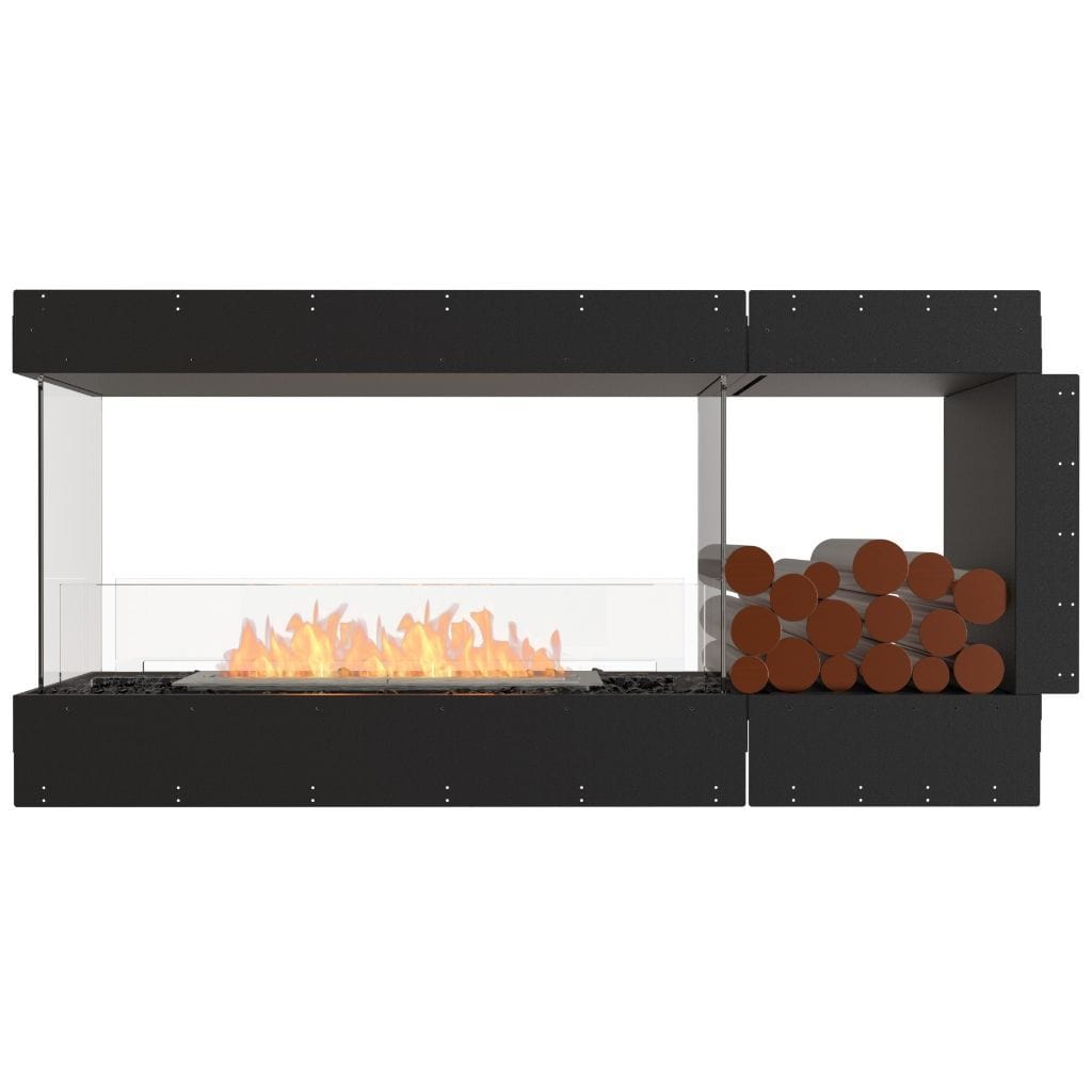 EcoSmart Fire 65" Flex 60PN Peninsula Ethanol Fireplace Insert with Decorative Box by Mad Design Group