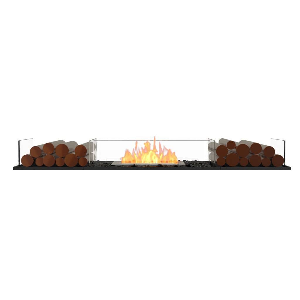 Burner Stainless Steel / Both Sides EcoSmart Fire 71" Flex 68BN Bench Fireplace Insert with Decorative Box by Mad Design Group