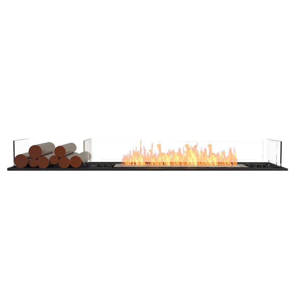Burner Stainless Steel / Left/Right Side EcoSmart Fire 71" Flex 68BN Bench Fireplace Insert with Decorative Box by Mad Design Group