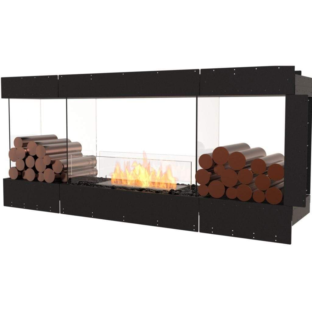 Burner EcoSmart Fire 73" Flex 68PN Peninsula Ethanol Fireplace Insert with Decorative Box by Mad Design Group