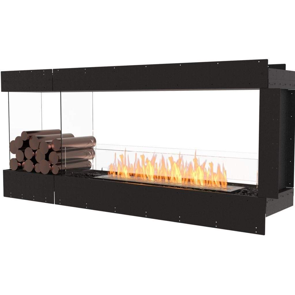 EcoSmart Fire 73" Flex 68PN Peninsula Ethanol Fireplace Insert with Decorative Box by Mad Design Group