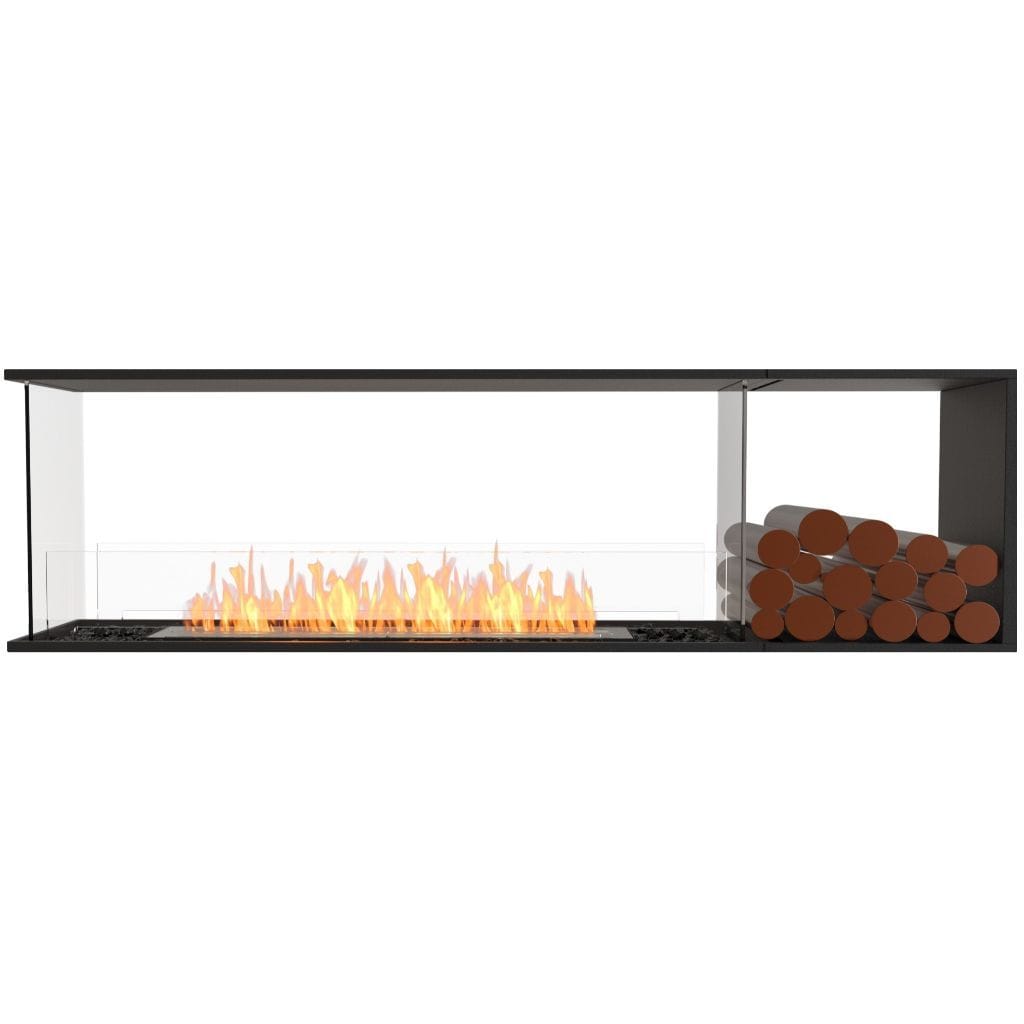 Burner Stainless Steel / Right Side EcoSmart Fire 73" Flex 68PN Peninsula Ethanol Fireplace Insert with Decorative Box by Mad Design Group