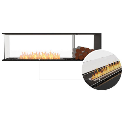 Burner EcoSmart Fire 73" Flex 68PN Peninsula Ethanol Fireplace Insert with Decorative Box by Mad Design Group