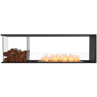 Burner Stainless Steel / Left Side EcoSmart Fire 73" Flex 68PN Peninsula Ethanol Fireplace Insert with Decorative Box by Mad Design Group