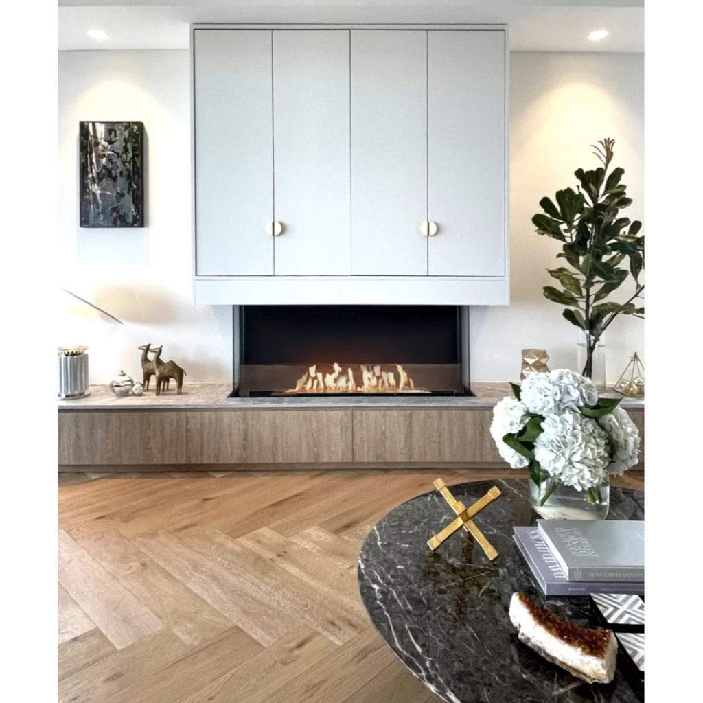 EcoSmart Fire 81" Flex 78BY Bay Ethanol Fireplace Insert with Decorative Box by Mad Design Group