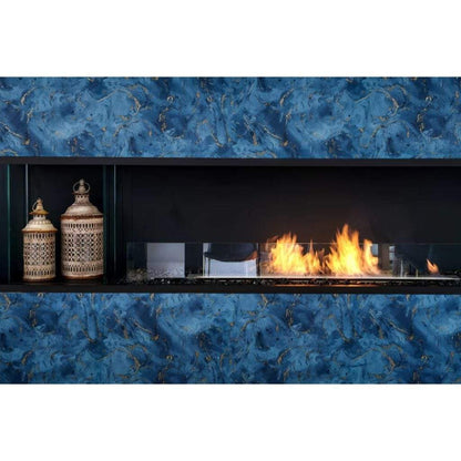 EcoSmart Fire 89" Flex 86BY Bay Ethanol Fireplace Insert with Decorative Box by Mad Design Group