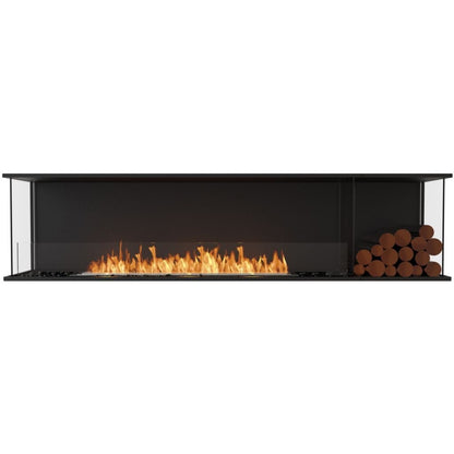 Burner Stainless Steel / Right Side EcoSmart Fire 89" Flex 86BY Bay Ethanol Fireplace Insert with Decorative Box by Mad Design Group
