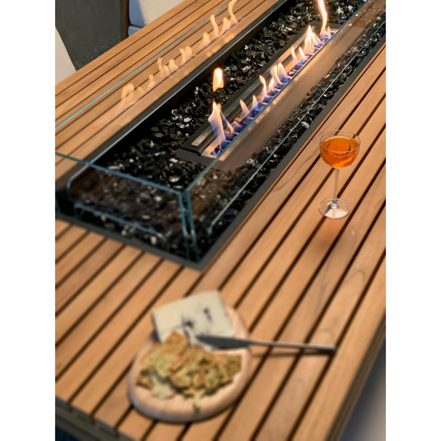 EcoSmart Fire 89" Gin 90 Bar Height Fire Pit Table with Gas LP/NG Burner by Mad Design Group