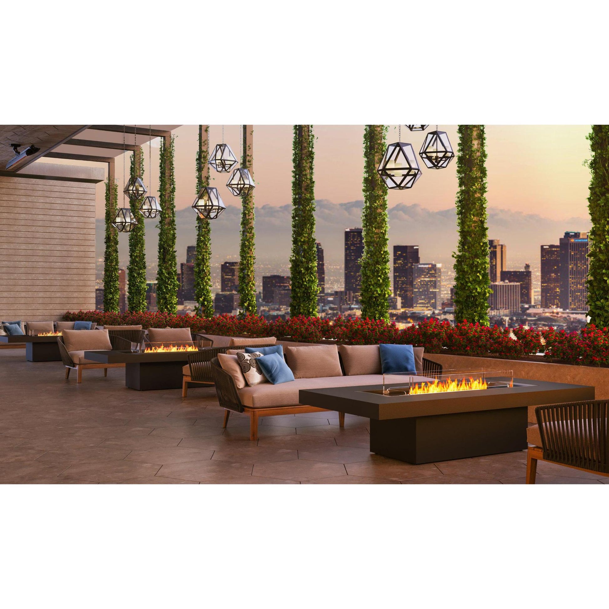 EcoSmart Fire 89" Gin 90 Chat Height Fire Pit Table with Ethanol Burner by Mad Design Group