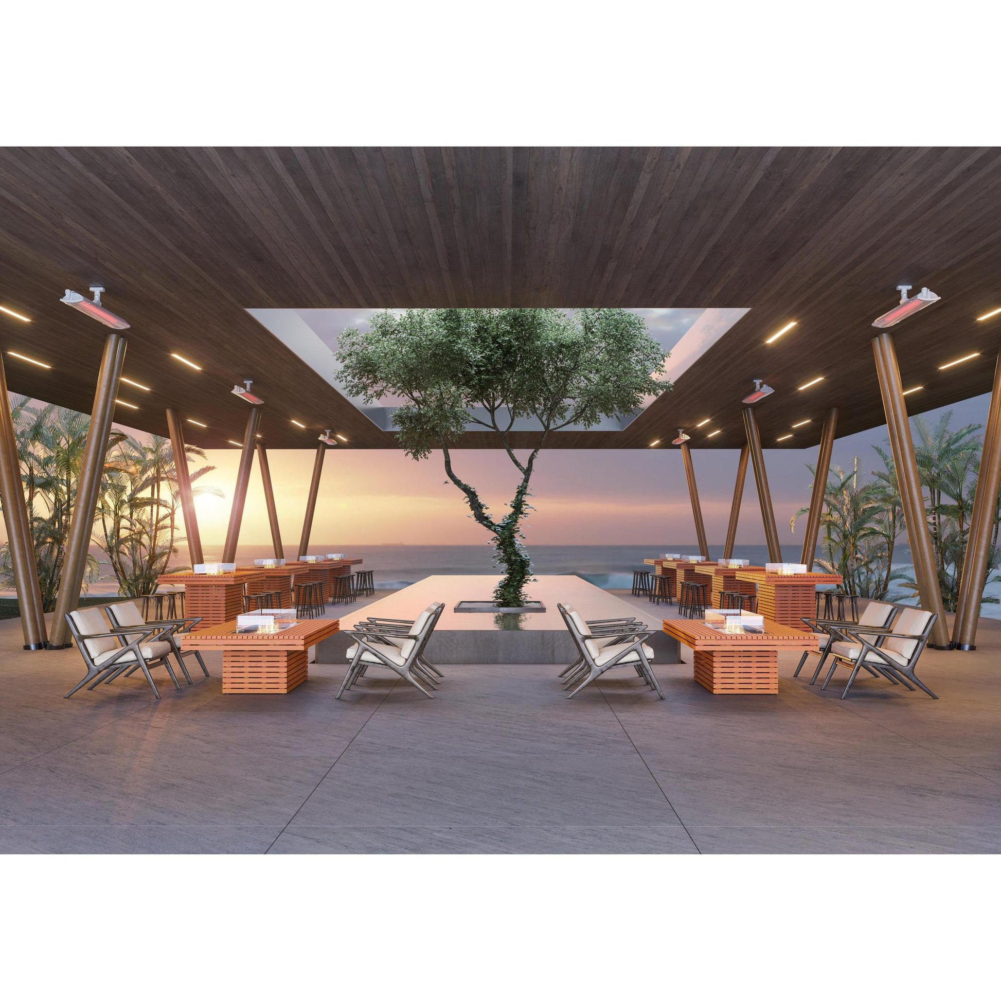 EcoSmart Fire 89" Gin 90 Chat Height Fire Pit Table with Ethanol Burner by Mad Design Group