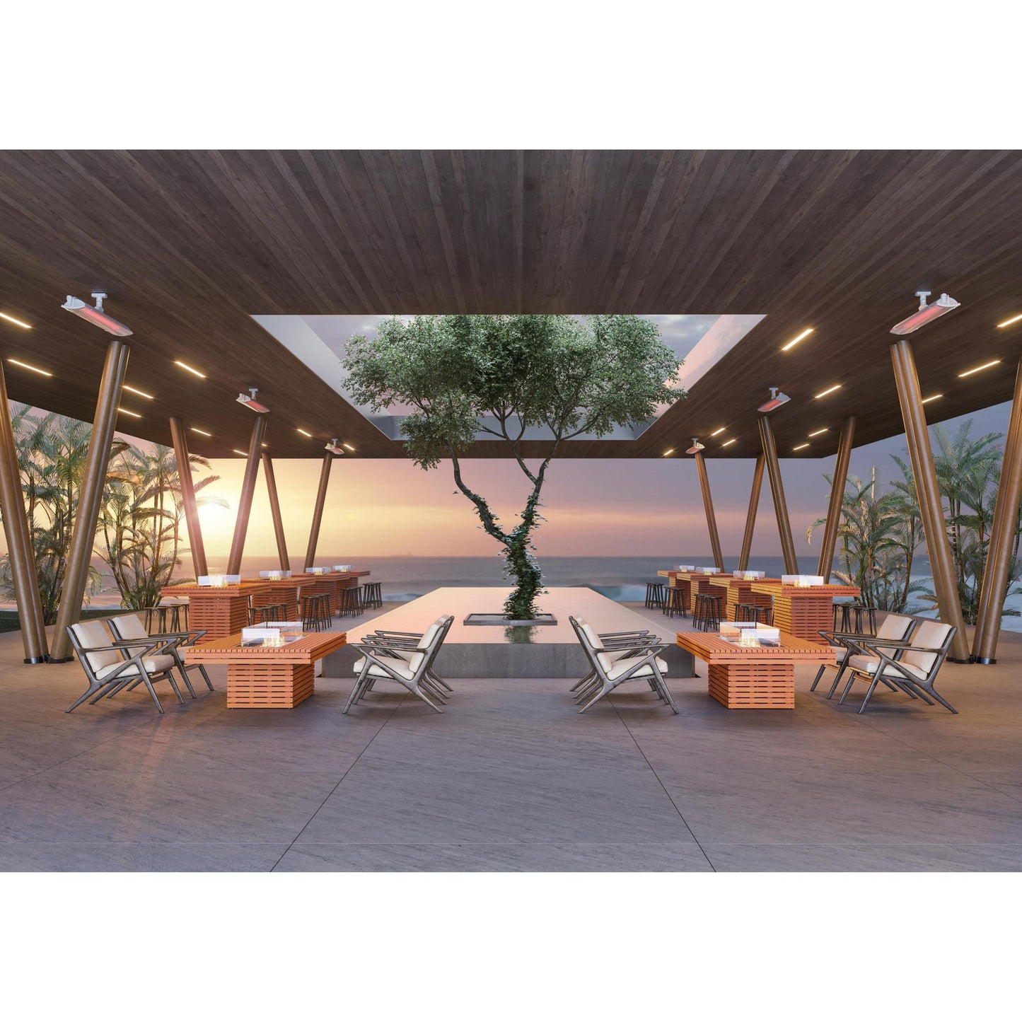 EcoSmart Fire 89" Gin 90 Chat Height Fire Pit Table with Gas LP/NG Burner by Mad Design Group