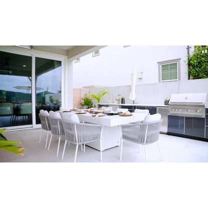 EcoSmart Fire 89" Gin 90 Dining Height Fire Pit Table with Gas LP/NG Burner by Mad Design Group