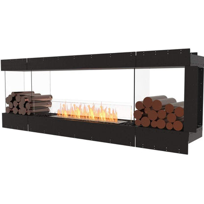 Burner EcoSmart Fire 91" Flex 86PN Peninsula Ethanol Fireplace Insert with Decorative Box by Mad Design Group