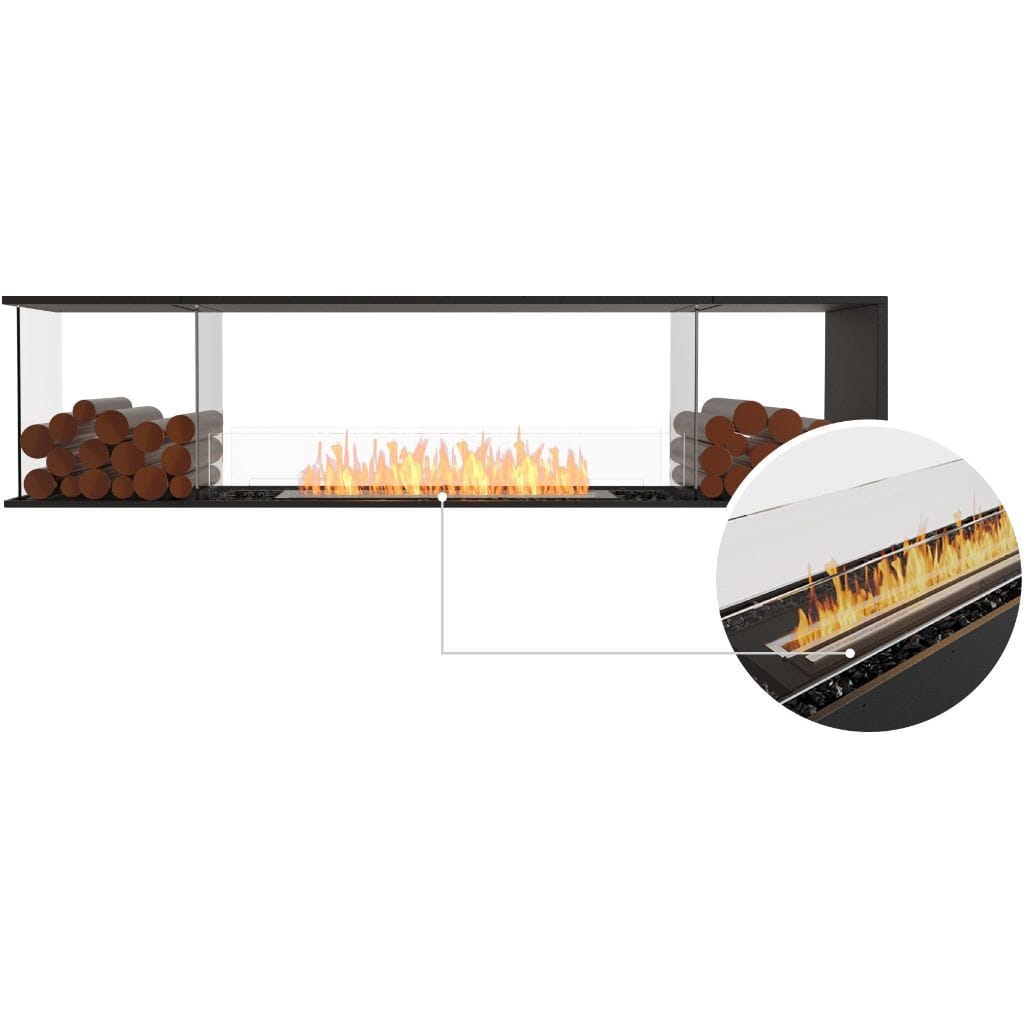 Burner EcoSmart Fire 91" Flex 86PN Peninsula Ethanol Fireplace Insert with Decorative Box by Mad Design Group