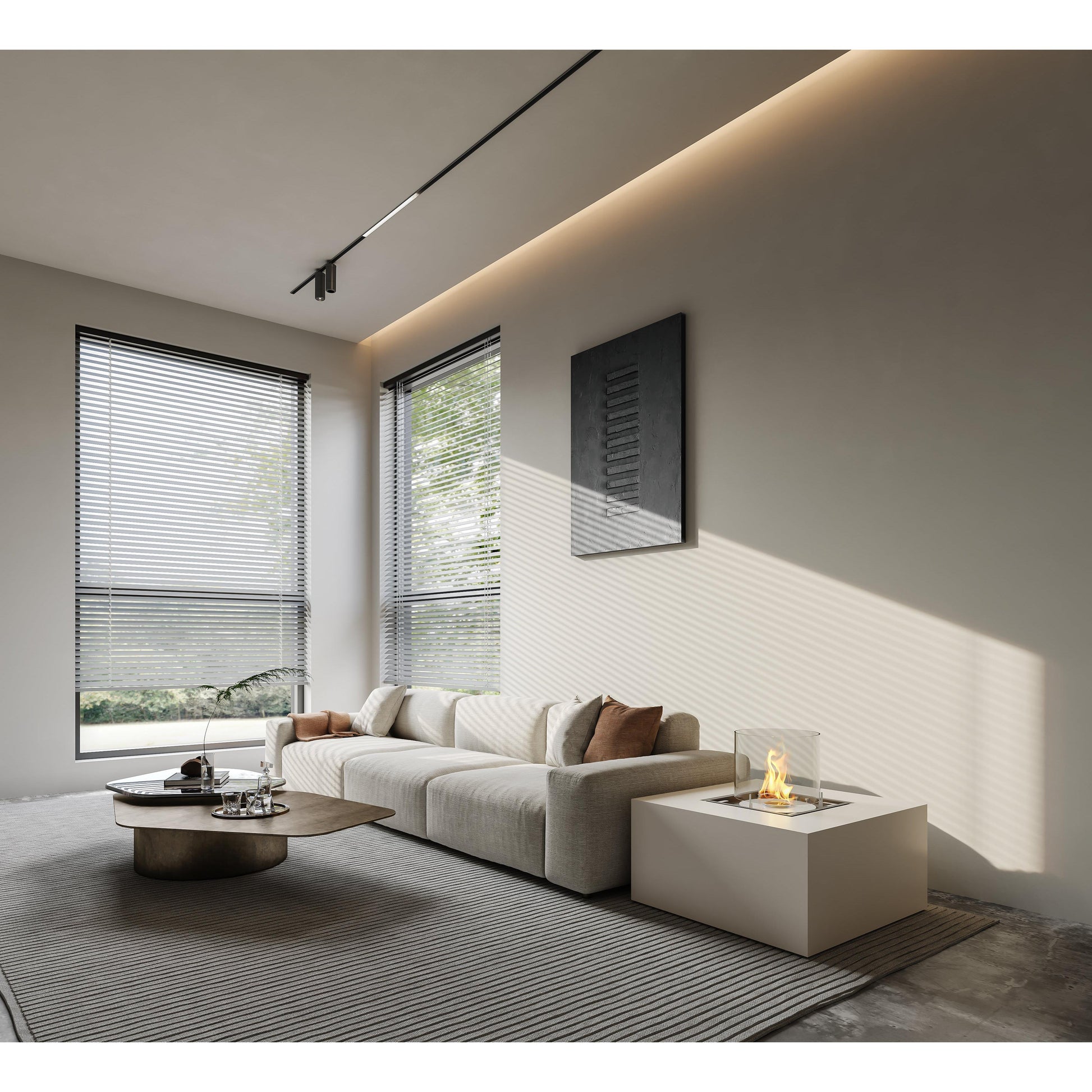 EcoSmart Fire CHASER 38" Bone Outdoor Fire Pit Table with Gas LP/NG Burner by Mad Design Group