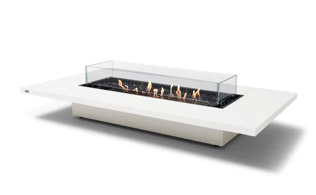 EcoSmart Fire Daiquiri 71" Bone Freestanding Indoor Fire Table with Black Burner by MAD Design Group
