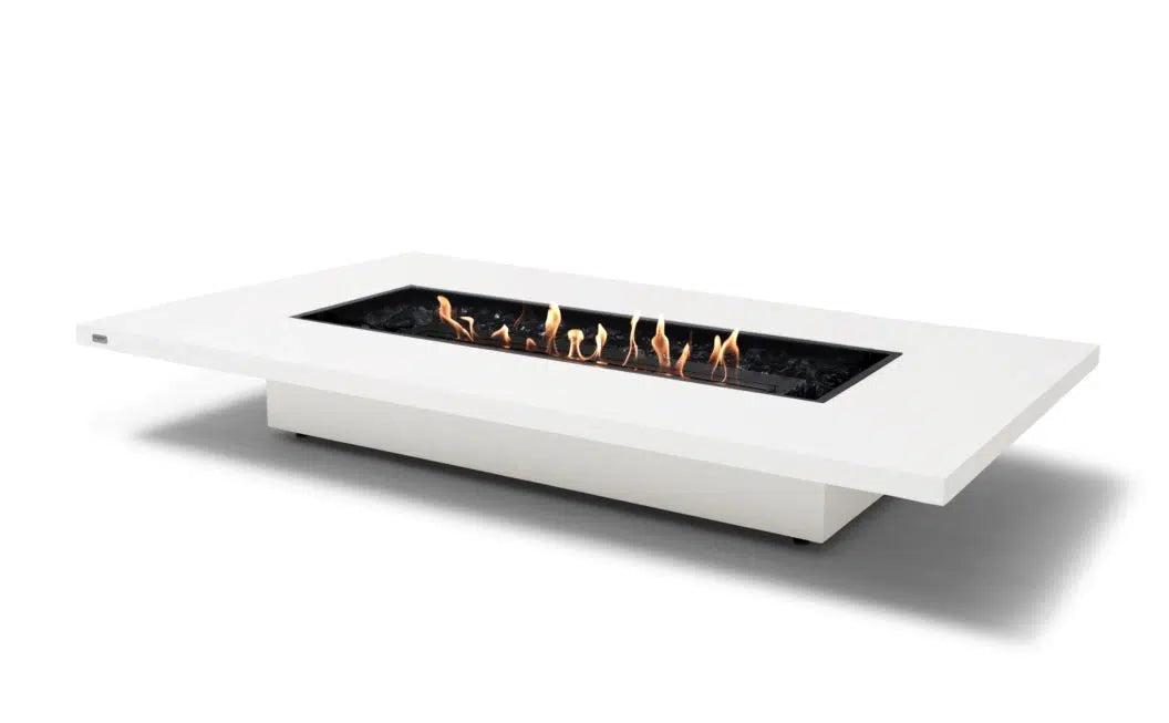 EcoSmart Fire Daiquiri 71" Bone Freestanding Indoor Fire Table with Black Burner by MAD Design Group