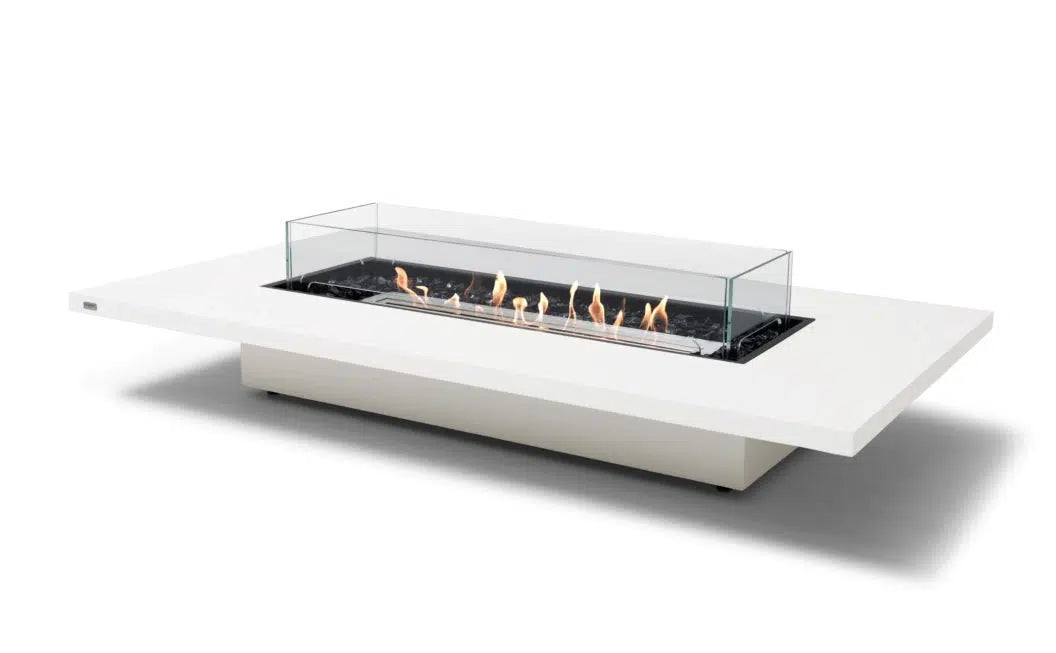 EcoSmart Fire Daiquiri 71" Bone Freestanding Outdoor Fire Table with Stainless Steel Burner by MAD Design Group