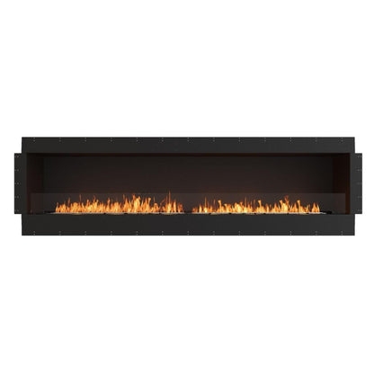 EcoSmart Fire Flex 104SS 112" Black Single Sided Ethanol Fireplace Insert with Black Burner by Mad Design Group