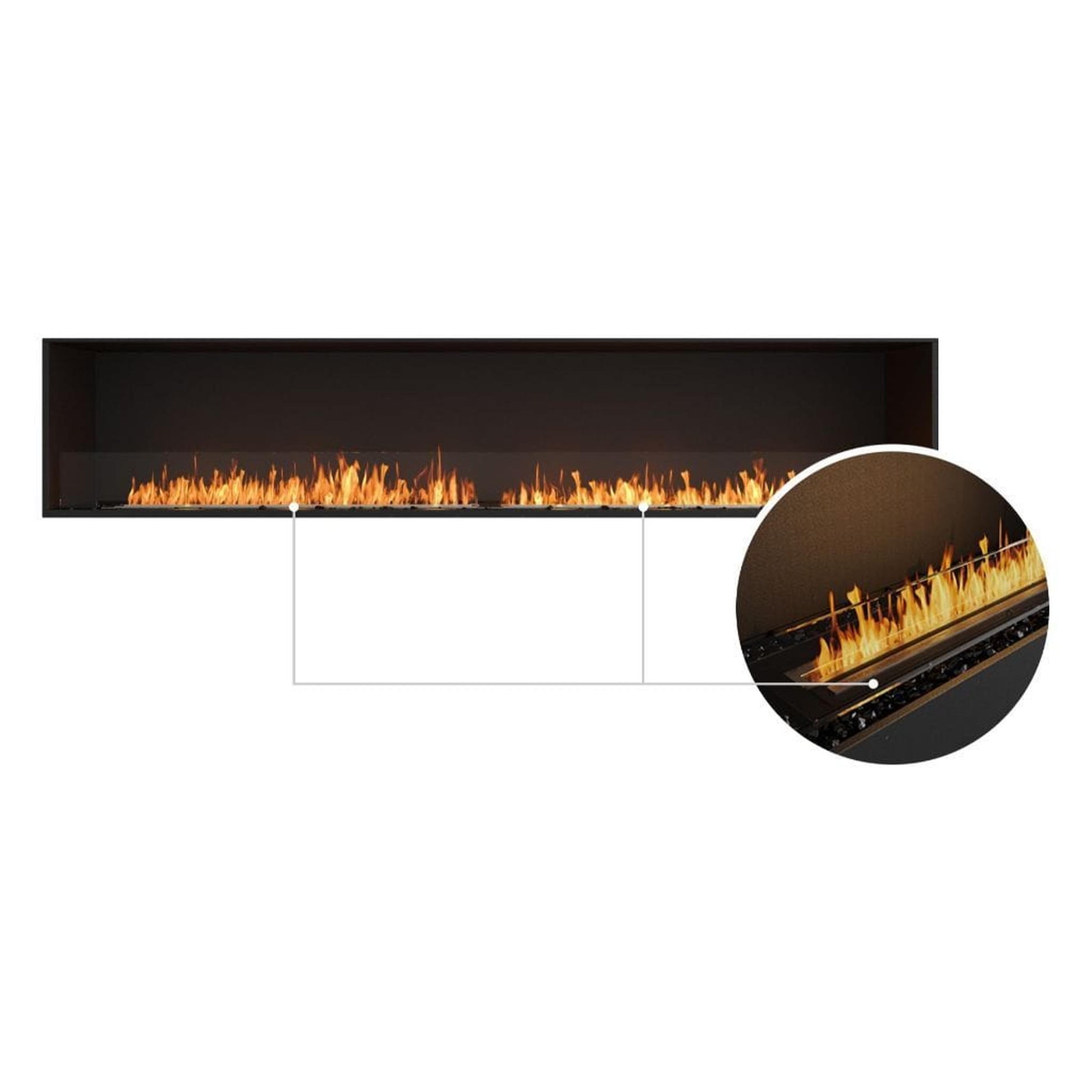 EcoSmart Fire Flex 104SS 112" Black Single Sided Ethanol Fireplace Insert with Black Burner by Mad Design Group