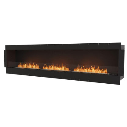 EcoSmart Fire Flex 122SS 130" Black Single Sided Ethanol Fireplace Insert with Black Burner by Mad Design Group