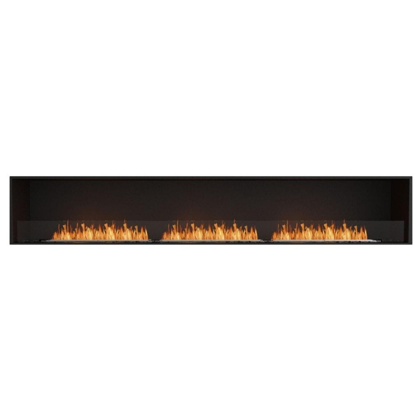 EcoSmart Fire Flex 122SS 130" Black Single Sided Ethanol Fireplace Insert with Black Burner by Mad Design Group