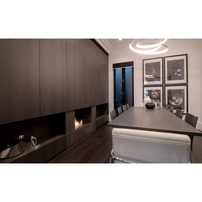 EcoSmart Fire Flex 18SS 22" Black Single Sided Ethanol Fireplace Insert with Stainless Steel Burner by Mad Design Group