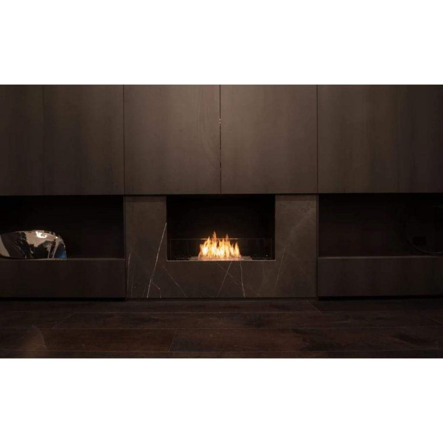 EcoSmart Fire Flex 18SS 22" Black Single Sided Ethanol Fireplace Insert with Stainless Steel Burner by Mad Design Group
