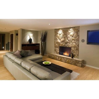 EcoSmart Fire Flex 18SS 22" Black Single Sided Ethanol Fireplace Insert with Stainless Steel Burner by Mad Design Group